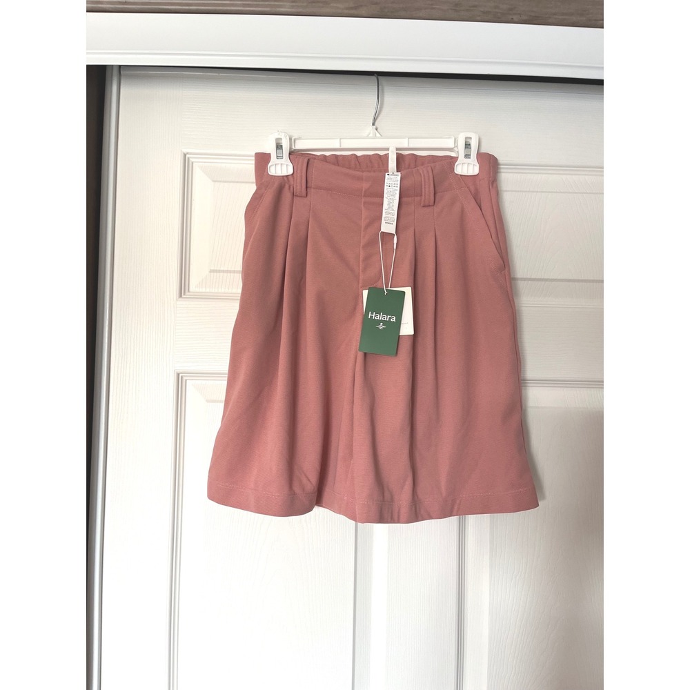 Halara Womens High Waisted Pleated Shorts Dusty Rose Pink Textured Size S